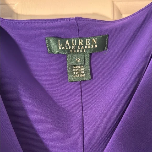 Lauren Ralph Lauren Purple Ruched Sheath Dress Midi - Picture 2 of 4
